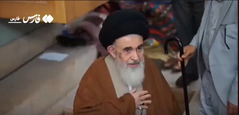 حضور آیت الله دستغیب در جمع معتکفین شیراز استان